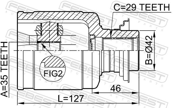 Przegub homokinetyczny wewnętrzny przedni prawy Acura MDX 2 YD2