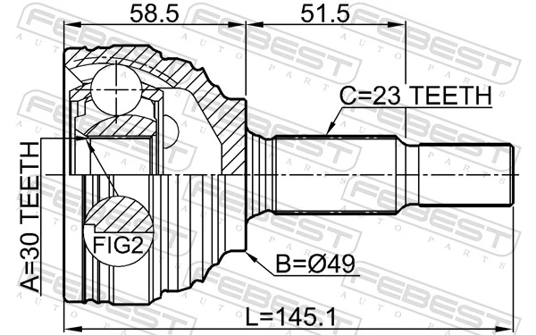 Przegub homokinetyczny przedni zewnętrzny Dacia Logan I sedana (LS) (2004 - 2012) cena, od 47,57 USD