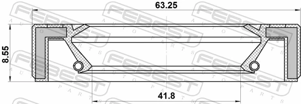 95GAY43630909C Febest Uszczelniacz półosi lewej mostu przedniego
