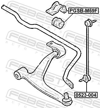 Do koszyka Tuleja stabilizatora przedniego Peugeot 306  7A