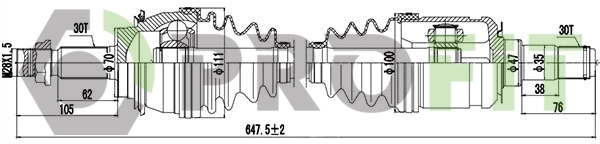 Do koszyka Półoś napędowa przednia Toyota Land Cruiser PRADO ASIA J12