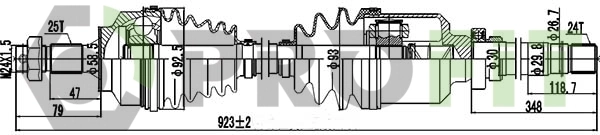 Półoś napędowa przednia prawa Citroen C4 GRAND PICASSO I