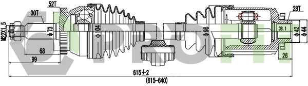 Półoś napędowa przednia prawa Hyundai Santa Fe II SUV (CM) (2006 - 2012) cena, od 156,86 USD