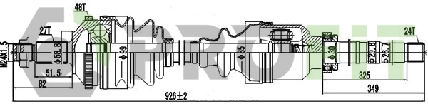 Półoś napędowa przednia prawa Peugeot/Citroen 9619947680 cena, od 125,23 USD