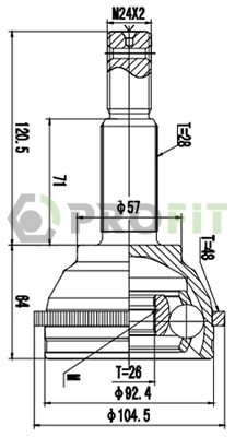 Do koszyka Przegub homokinetyczny przedni zewnętrzny Ford Transit V V184/5