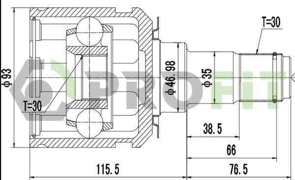 Przegub homokinetyczny przedni wewnętrzny Toyota Land Cruiser PRADO ASIA SUV (J12) (2002 - 2026) cena, od 86,76 USD
