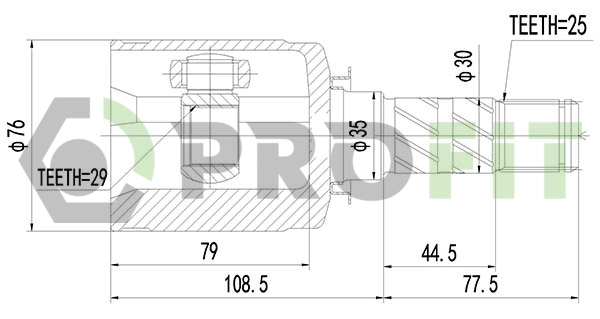 Przegub homokinetyczny przedni wewnętrzny Subaru Impreza 3 GH