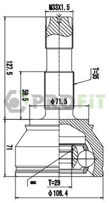 Przegub homokinetyczny przedni zewnętrzny Chrysler 68159666AA cena, od 50,29 USD