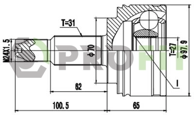 TOJ0249 Magneti Marelli Przegub homokinetyczny przedni zewnętrzny