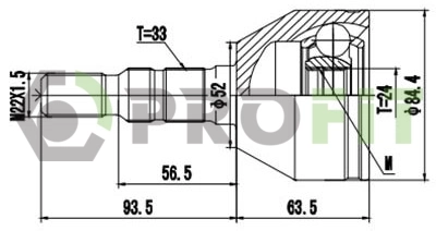 Przegub homokinetyczny przedni zewnętrzny General Motors 1603274 cena, od 36,68 USD