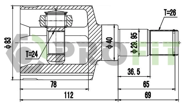 Przegub homokinetyczny wewnętrzny przedni lewy Ford Connect TC7