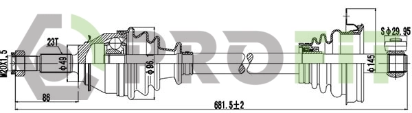 Do koszyka Półoś napędowa przednia lewa ВАЗ LARGUS  
