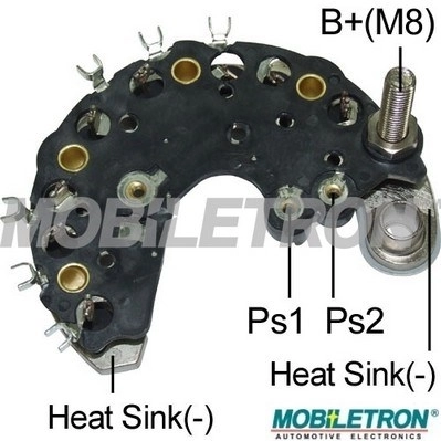 Mostek prostowniczy alternatora = Moster diodowy alternatora Skoda Fabia 2 5J2, 542, 572, 582
