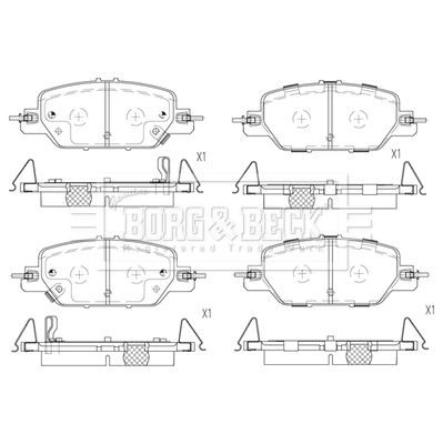 Okładziny (klocki) do hamulców tarczowych tylne Honda 43022TLAA11 cena, od 32,11 USD