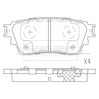 Okładziny (klocki) do hamulców tarczowych tylne Mitsubishi Eclipse CROSS SUV (GK, GL) (2017 - 2026) cena, od 27,72 USD