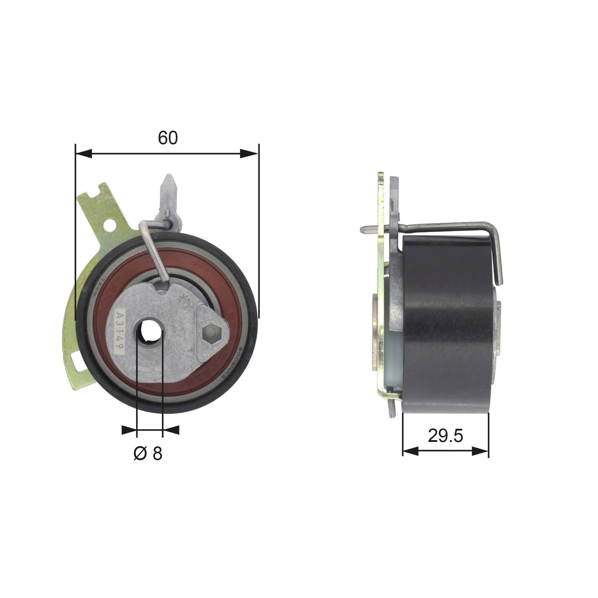 Do koszyka 9683273480 Fiat/Alfa/Lancia Rolka napinacza paska rozrządu