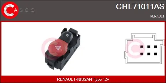 Przycisk włączania światła awaryjnego do Renault Modus  JP0