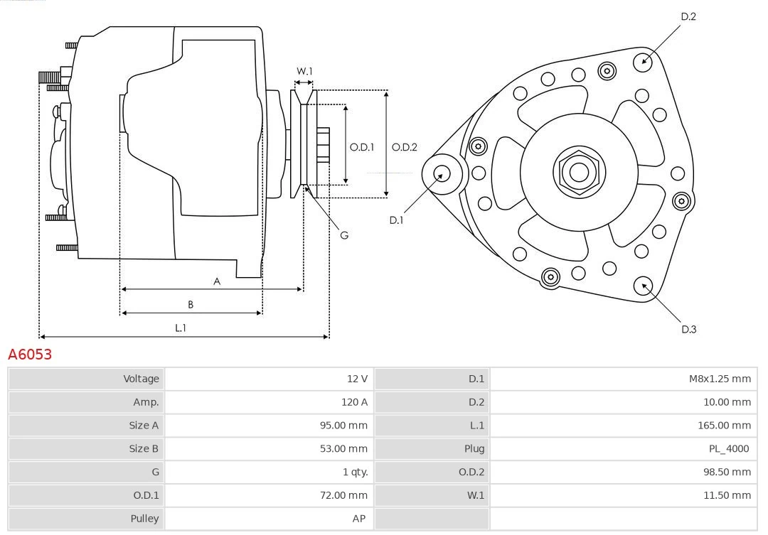 Alternator As-pl A6053