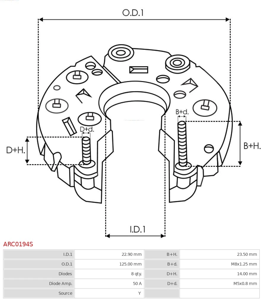 Mostek prostowniczy alternatora = Moster diodowy alternatora Audi A8 D2 sedana (4D2, 4D8) (1994 - 2005) cena, od 41,84 USD
