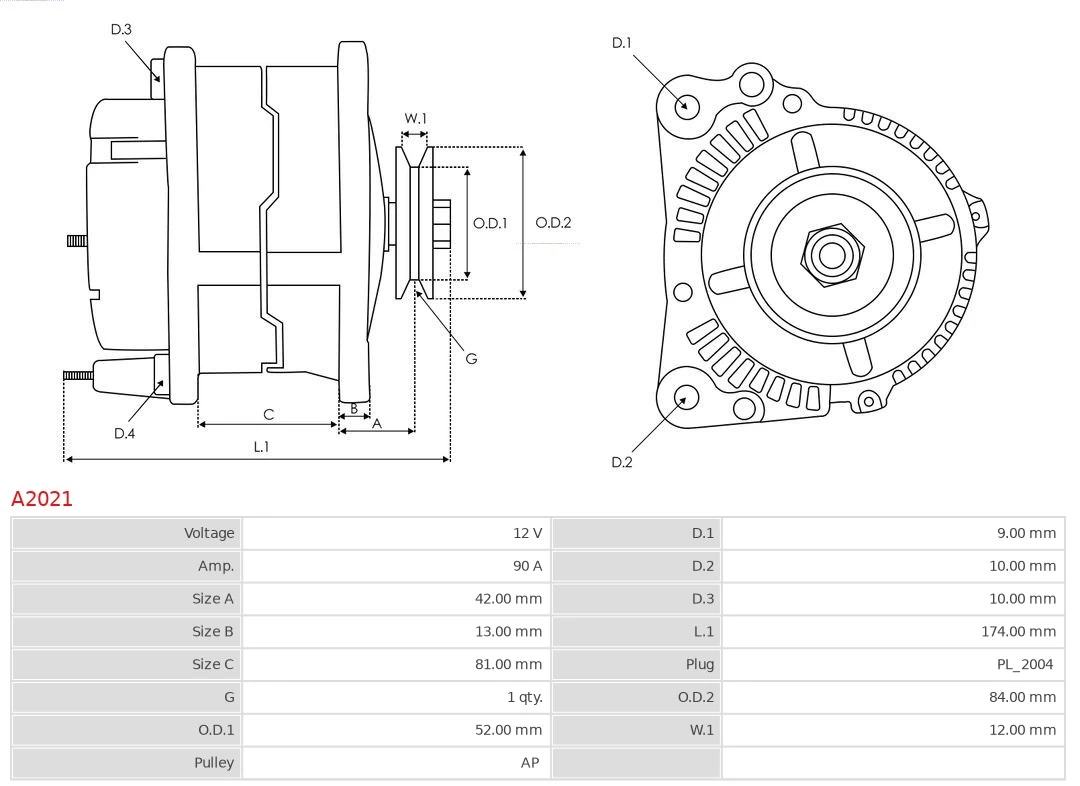 Alternator As-pl A2021
