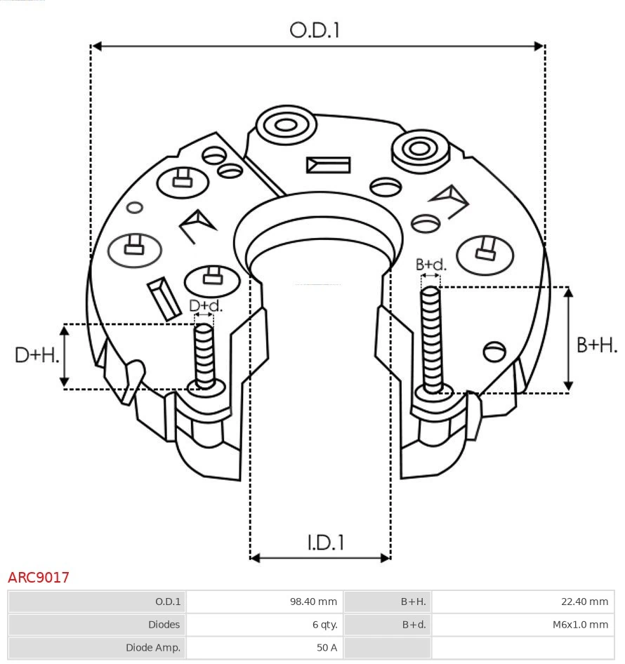 Mostek prostowniczy alternatora = Moster diodowy alternatora do Chevrolet Aveo II T250, T255