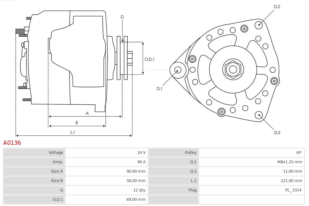 Alternator As-pl A0136