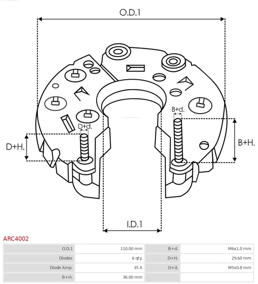 Mostek prostowniczy alternatora = Moster diodowy alternatora do Fiat Uno  146A