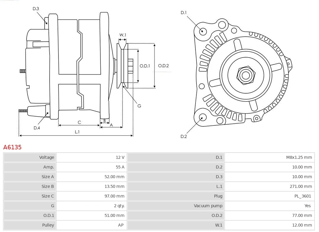 Alternator J2702054700 VAG