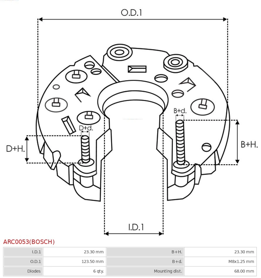 Mostek prostowniczy alternatora = Moster diodowy alternatora do Fiat Tempra  159