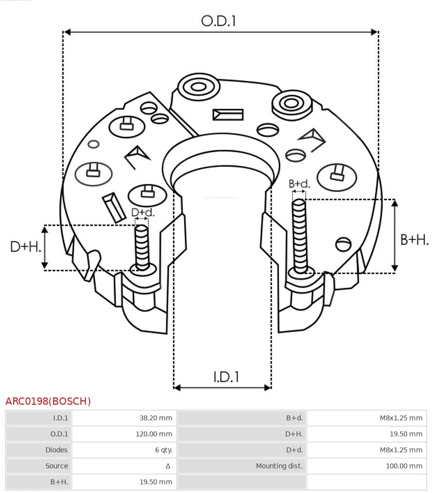 Mostek prostowniczy alternatora = Moster diodowy alternatora MAN TGL I ciężarówka z platformą/podwoziem (2004 - 2026) cena, od 44,36 USD