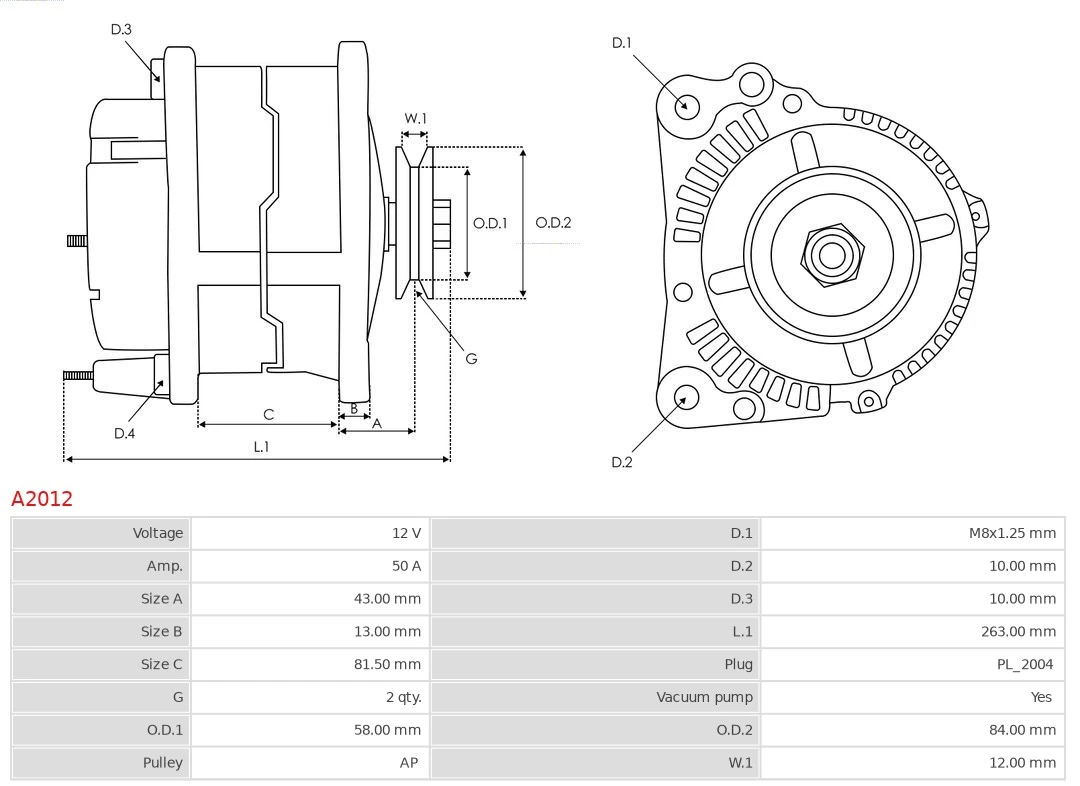 Alternator As-pl A2012
