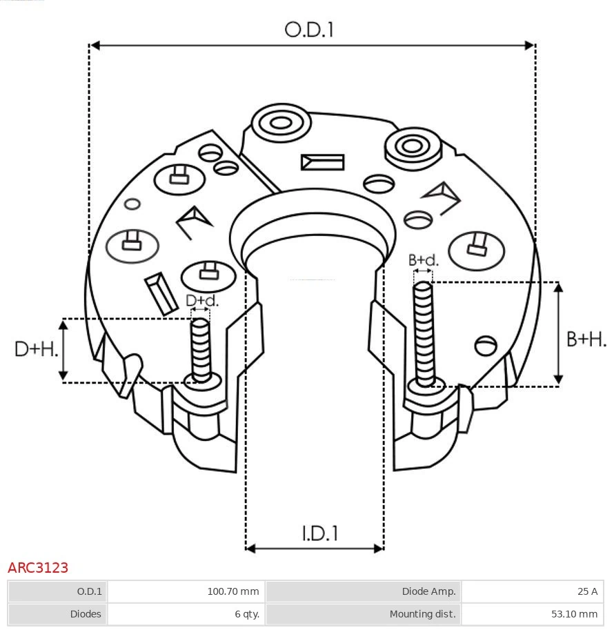 Do koszyka NB120 Payen Mostek prostowniczy alternatora = Moster diodowy alternatora