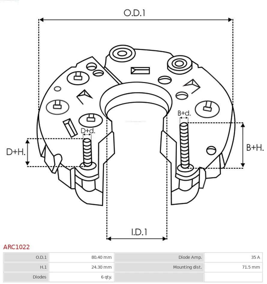 Do koszyka Mostek prostowniczy alternatora = Moster diodowy alternatora Opel Corsa A S83