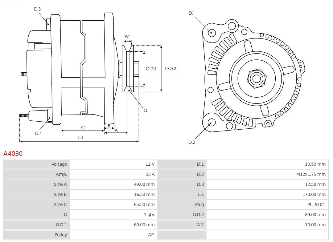A4030 As-pl Alternator