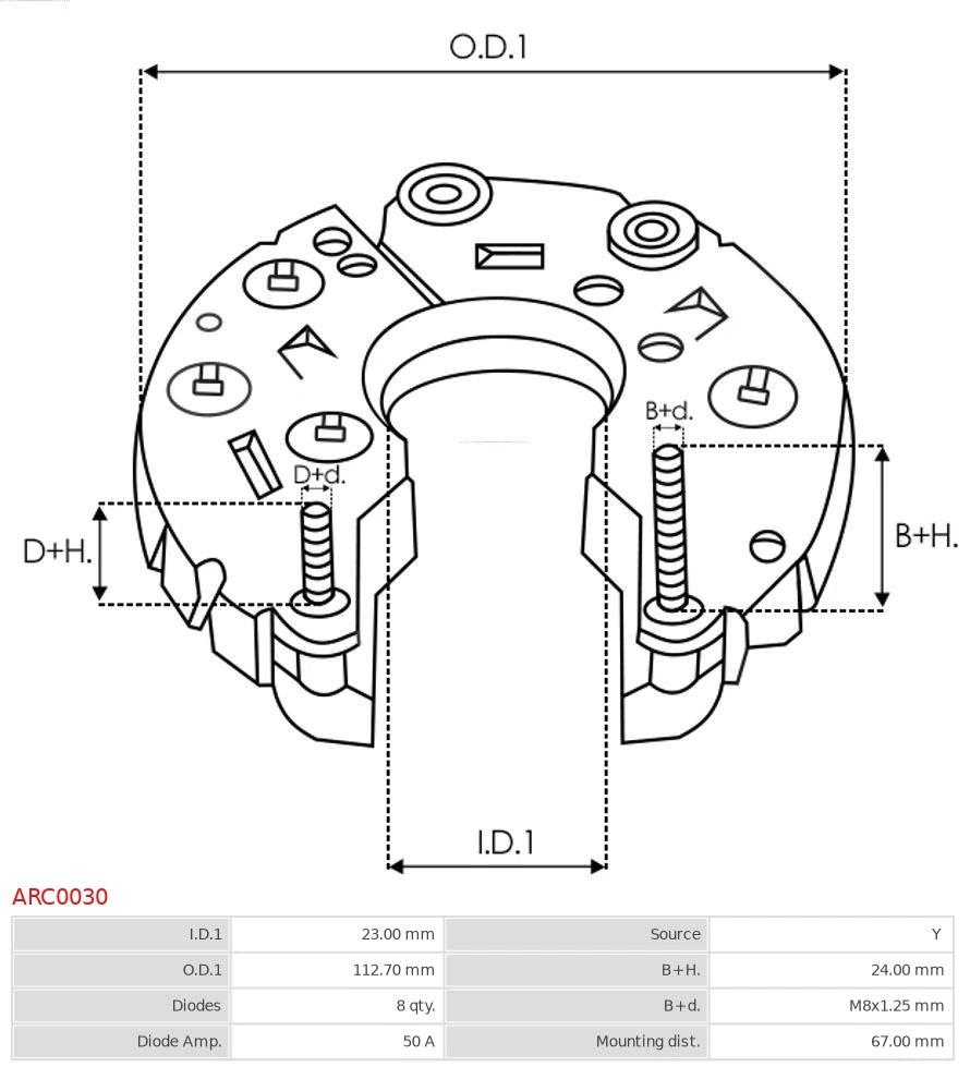 Mostek prostowniczy alternatora = Moster diodowy alternatora Skoda Octavia 1U5