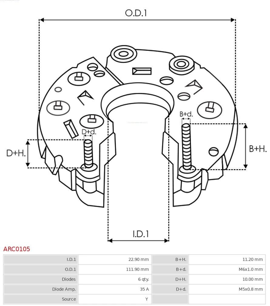  Mostek prostowniczy alternatora = Moster diodowy alternatora Ford Fiesta 