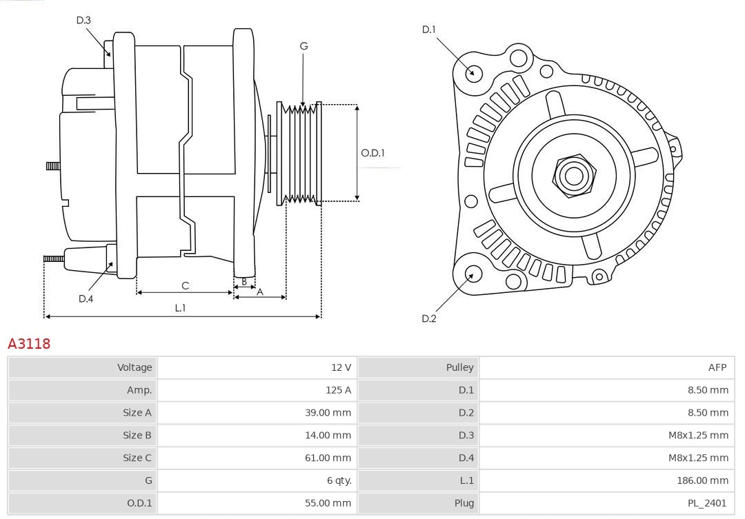 Alternator As-pl A3118