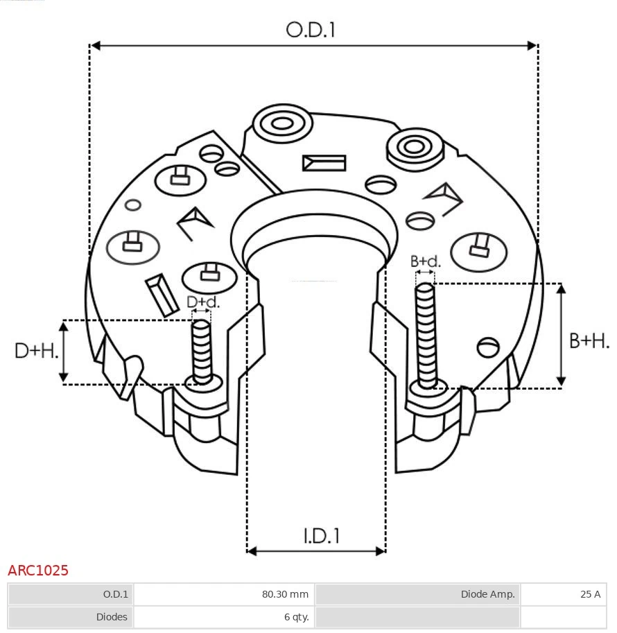 Mostek prostowniczy alternatora = Moster diodowy alternatora Opel Kadett D