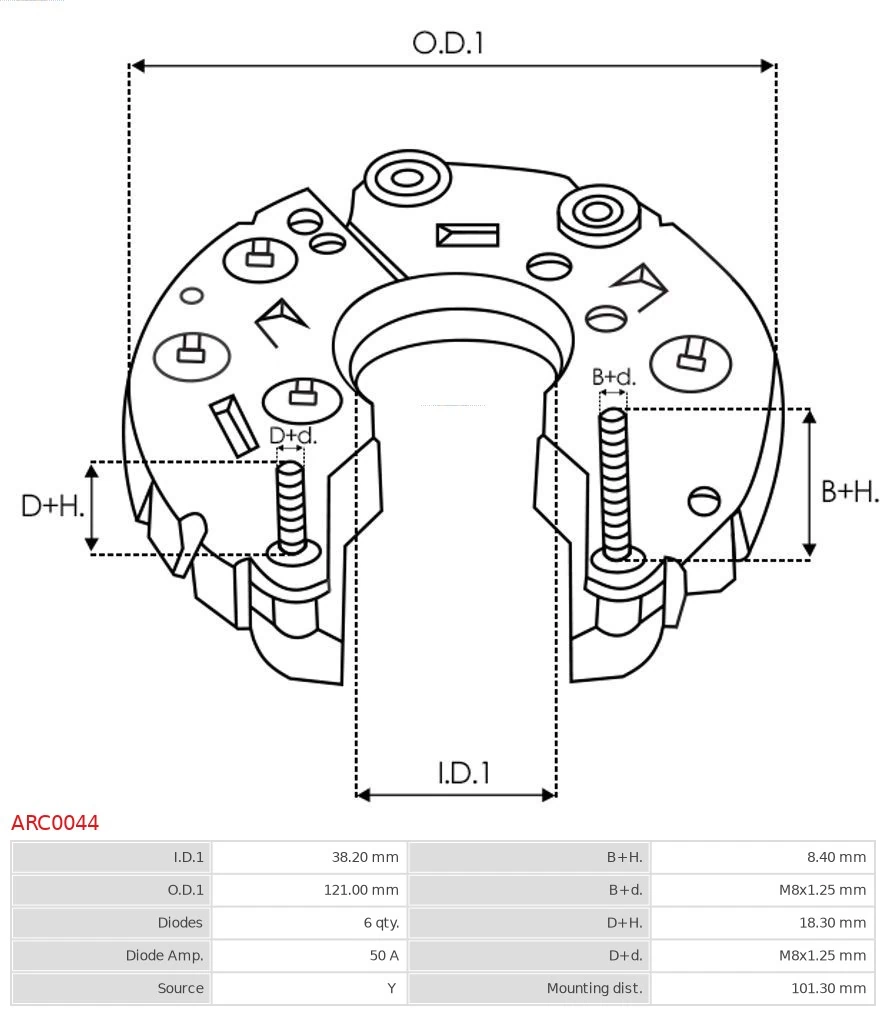 Mostek prostowniczy alternatora = Moster diodowy alternatora Opel Vectra 36