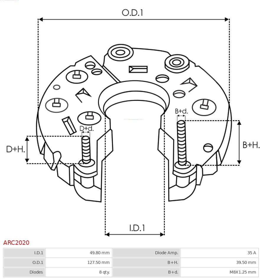 Mostek prostowniczy alternatora = Moster diodowy alternatora Opel Astra L35