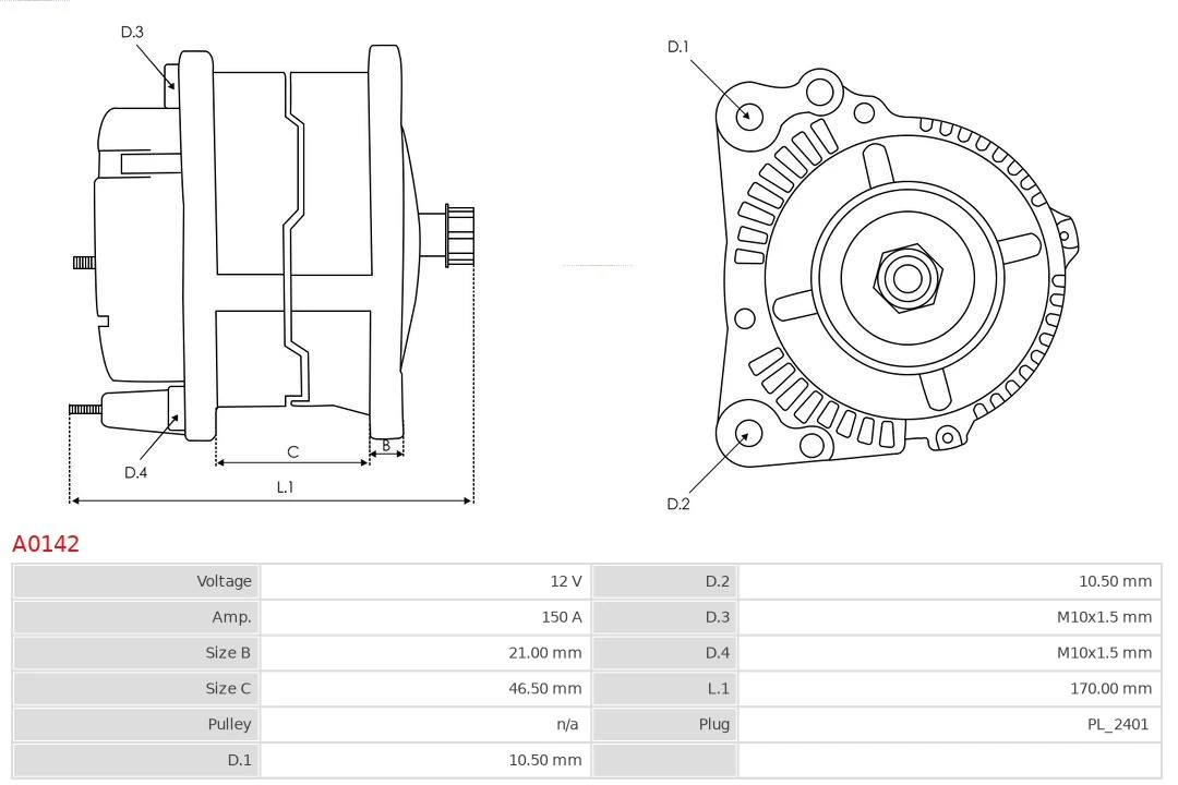 Alternator As-pl A0142