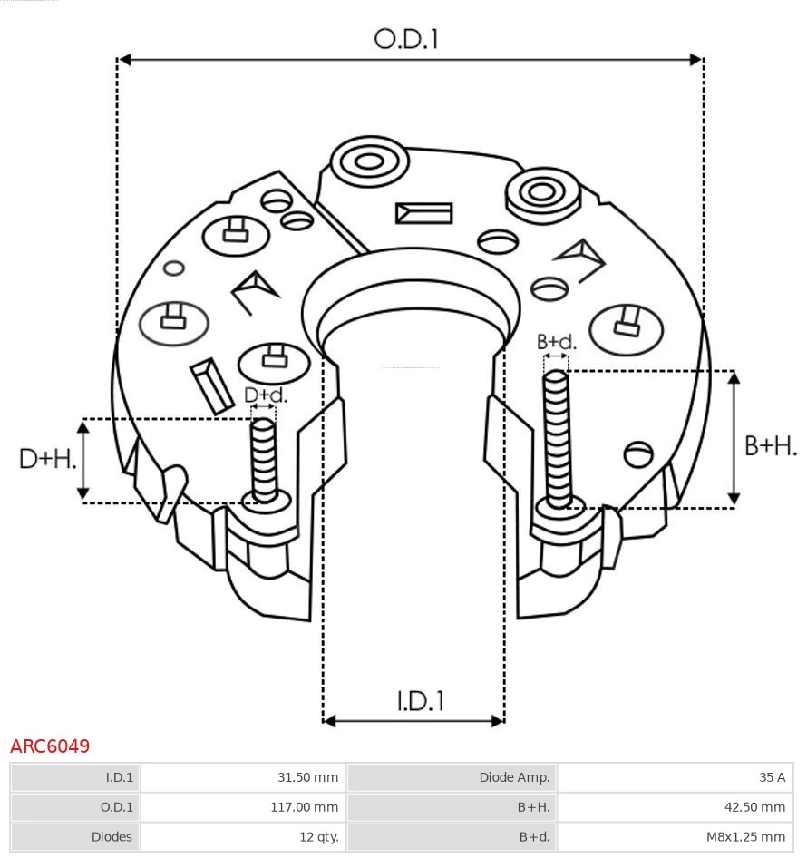 Mostek prostowniczy alternatora = Moster diodowy alternatora Acura MDX 1 YD1
