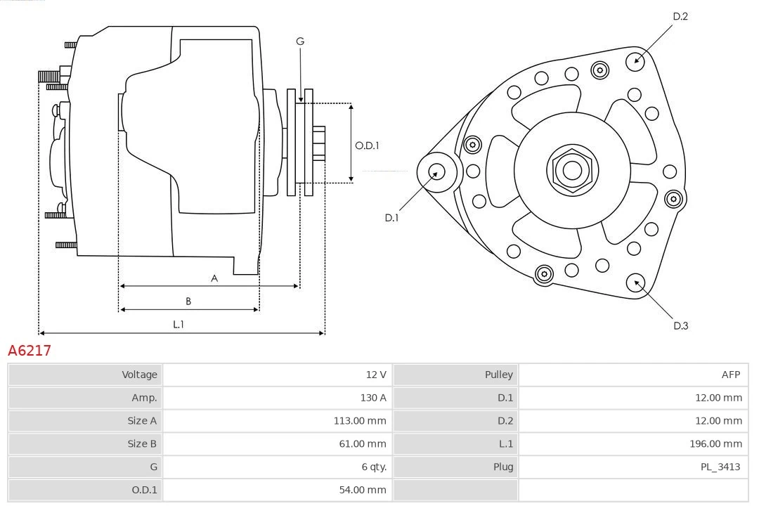 Alternator As-pl A6217
