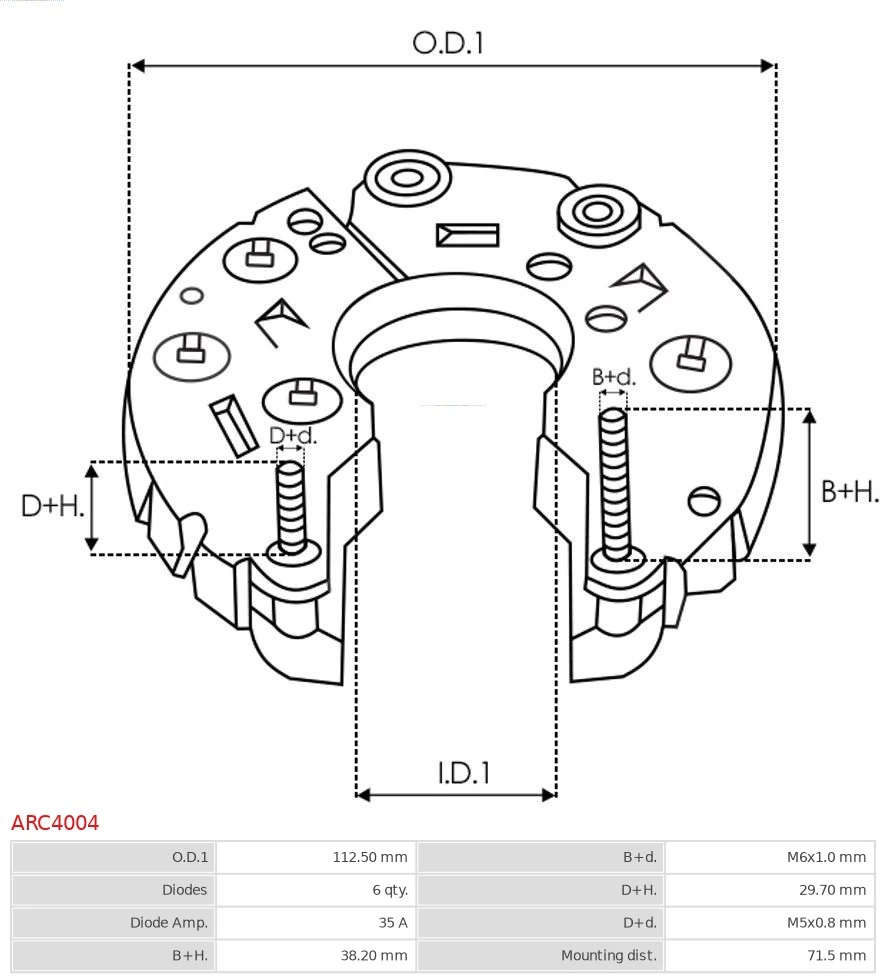 Mostek prostowniczy alternatora = Moster diodowy alternatora Ford Escort 7 GAL, AAL, ABL