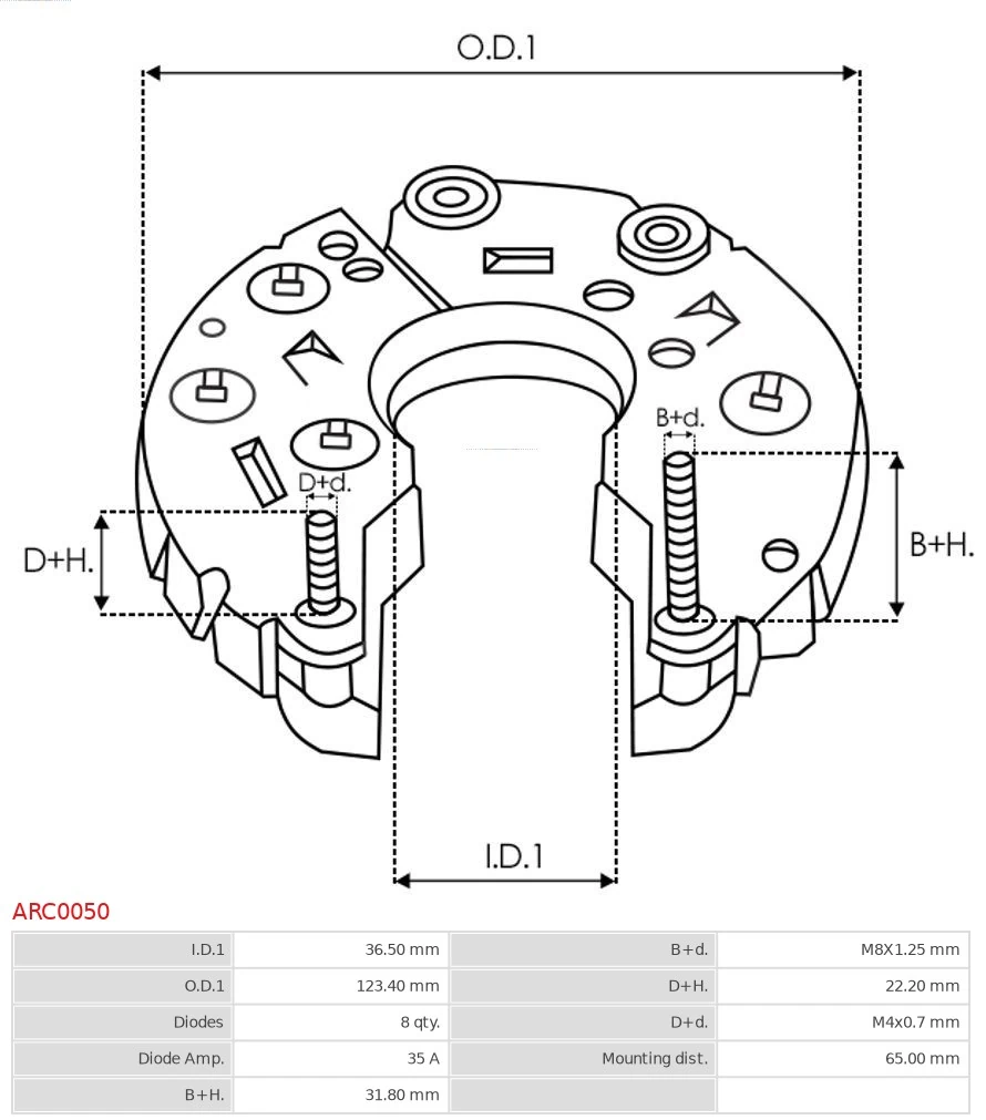 Mostek prostowniczy alternatora = Moster diodowy alternatora Mercedes Benz Truck TRUCK ACTROS 