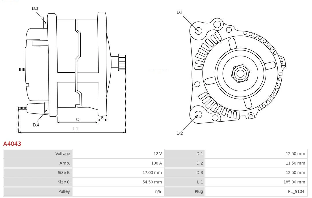 Alternator As-pl A4043