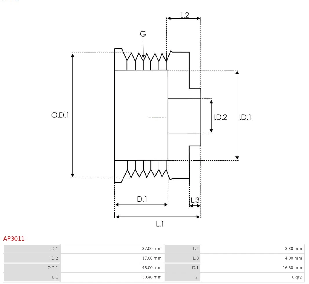 Do koszyka 03C903119E VAG Koło pasowe alternatora