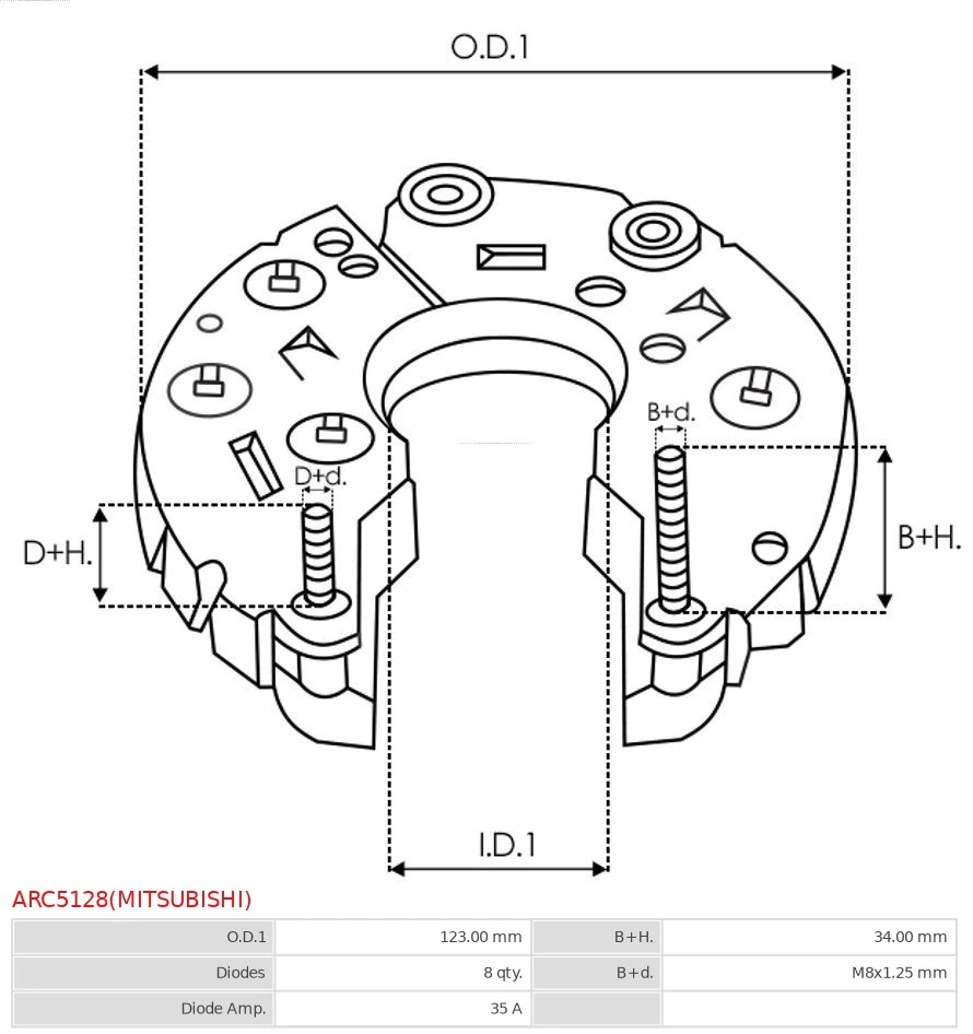 Do koszyka Mostek prostowniczy alternatora = Moster diodowy alternatora Renault Trucks MAGNUM IV 
