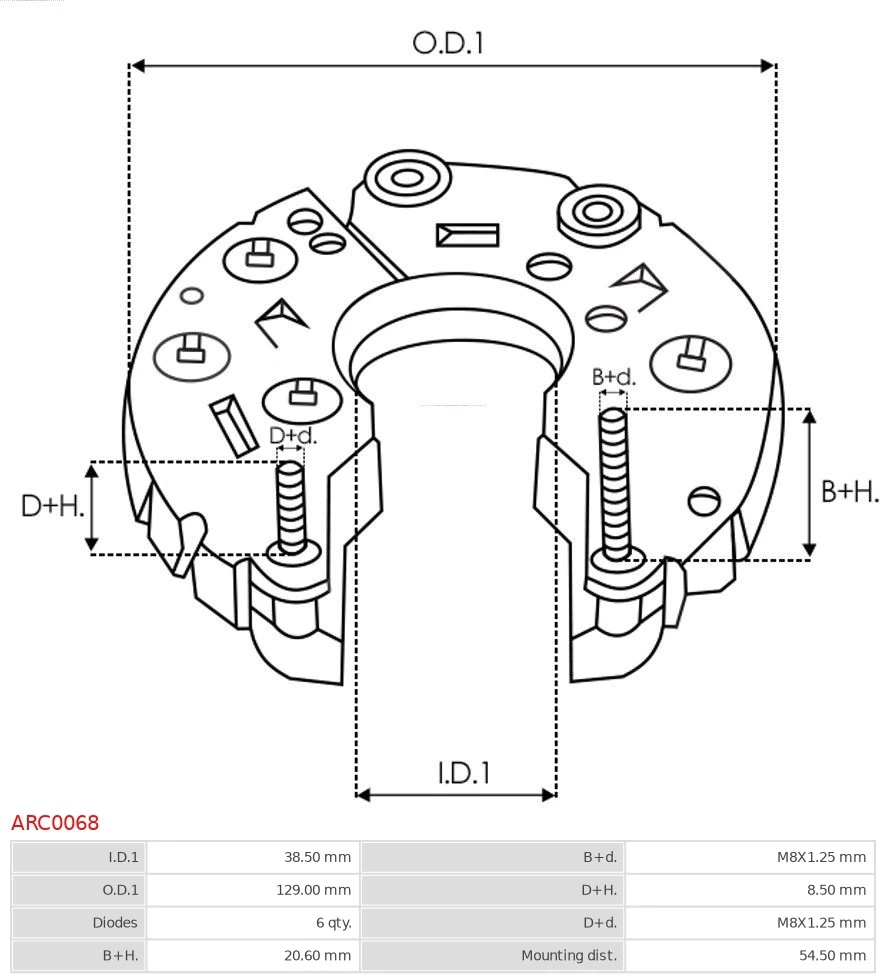  Mostek prostowniczy alternatora = Moster diodowy alternatora DAF 95 