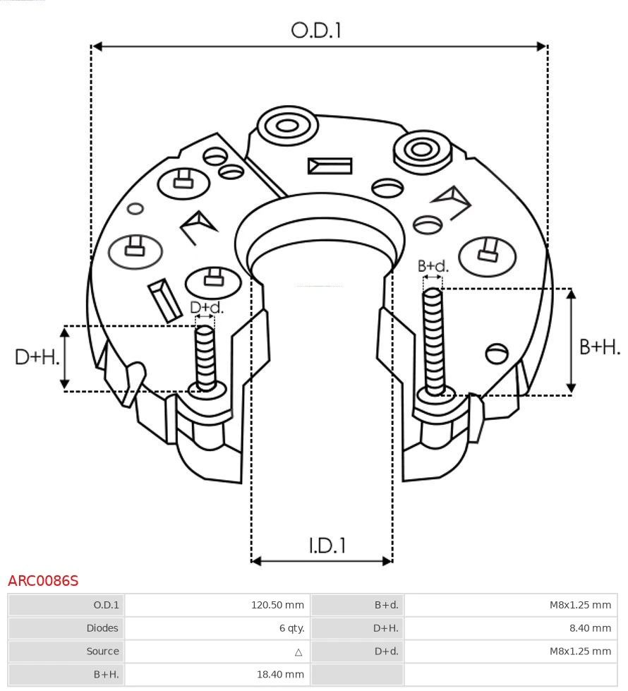 Do koszyka Mostek prostowniczy alternatora = Moster diodowy alternatora Opel Astra J Sports Tourer P10